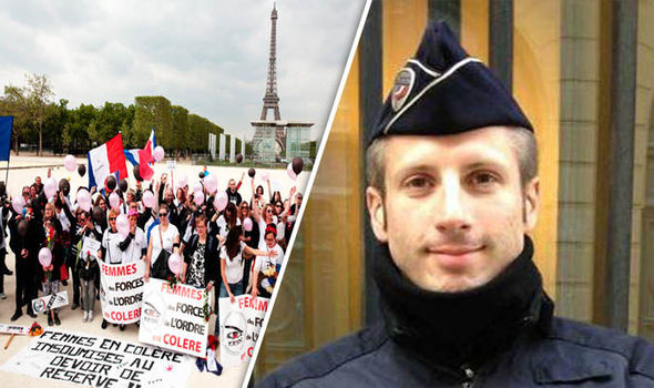 数百警官妻子巴黎街头示威