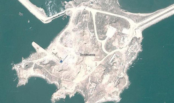 据英国媒体报道，朝鲜建造人工岛屿设置秘密军事基地。